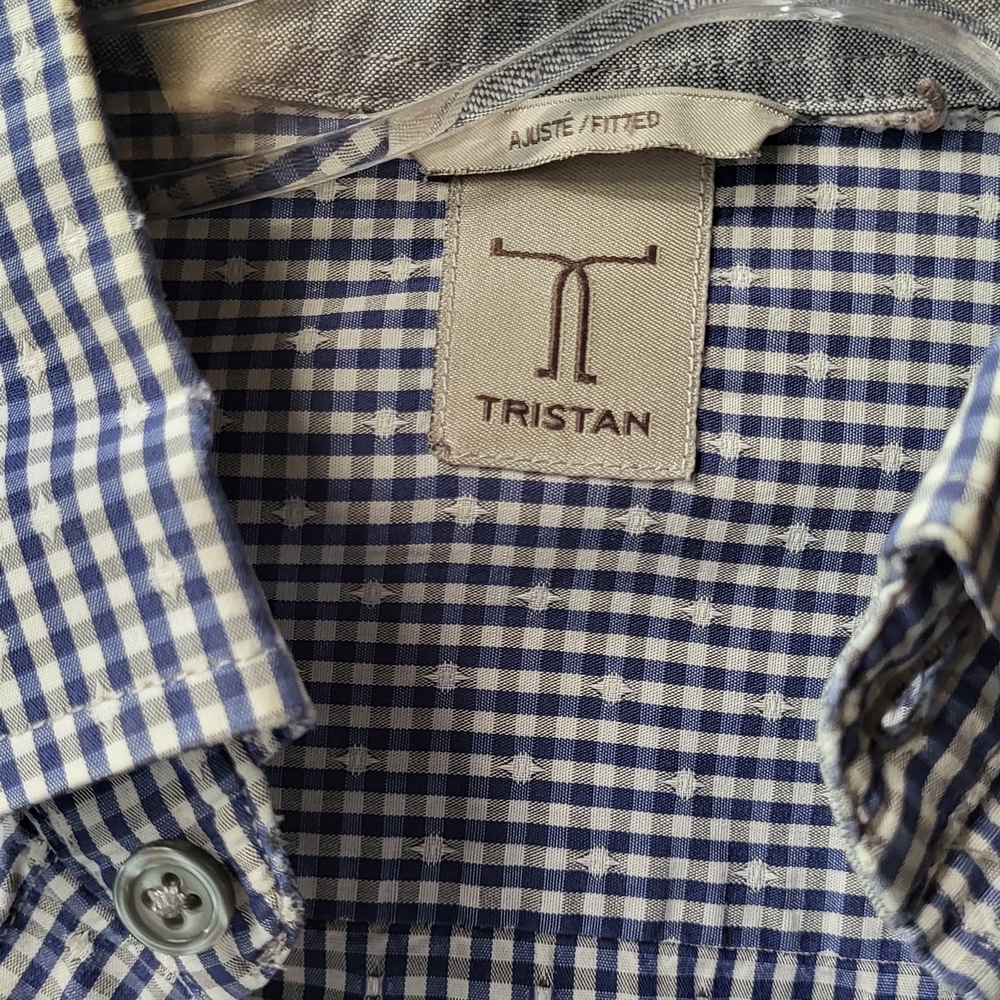 3/10$ Tristan Blue Checkered Men's Shirt